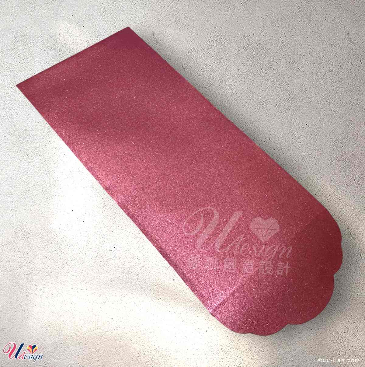 507金莎酒紅紅包袋採花邊封蓋設計